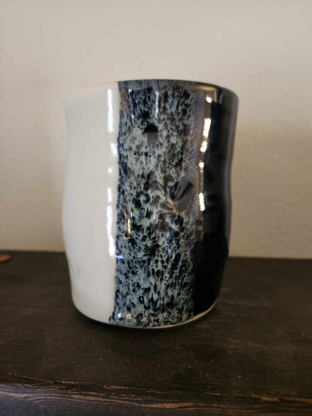 Handcrafted Ceramic Tumbler in White and Black
